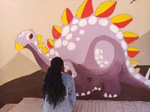el paseo de los dinosaurios arte mural colegio cruz de piedra jumilla cooperativa de ensenanza 4