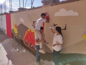 el paseo de los dinosaurios arte mural colegio cruz de piedra jumilla cooperativa de ensenanza 5