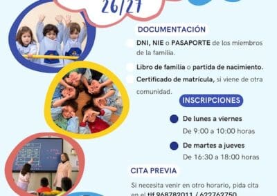 admision curso 26 27 cartel inforativo